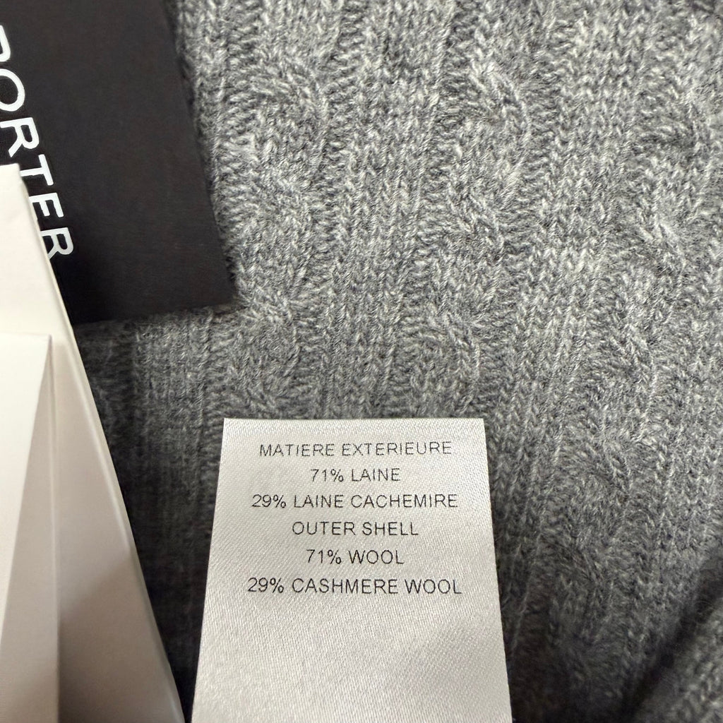 NWT Chloe Short Sleeve Polo Sweater Wool Cashmere Confident Grey Size Small