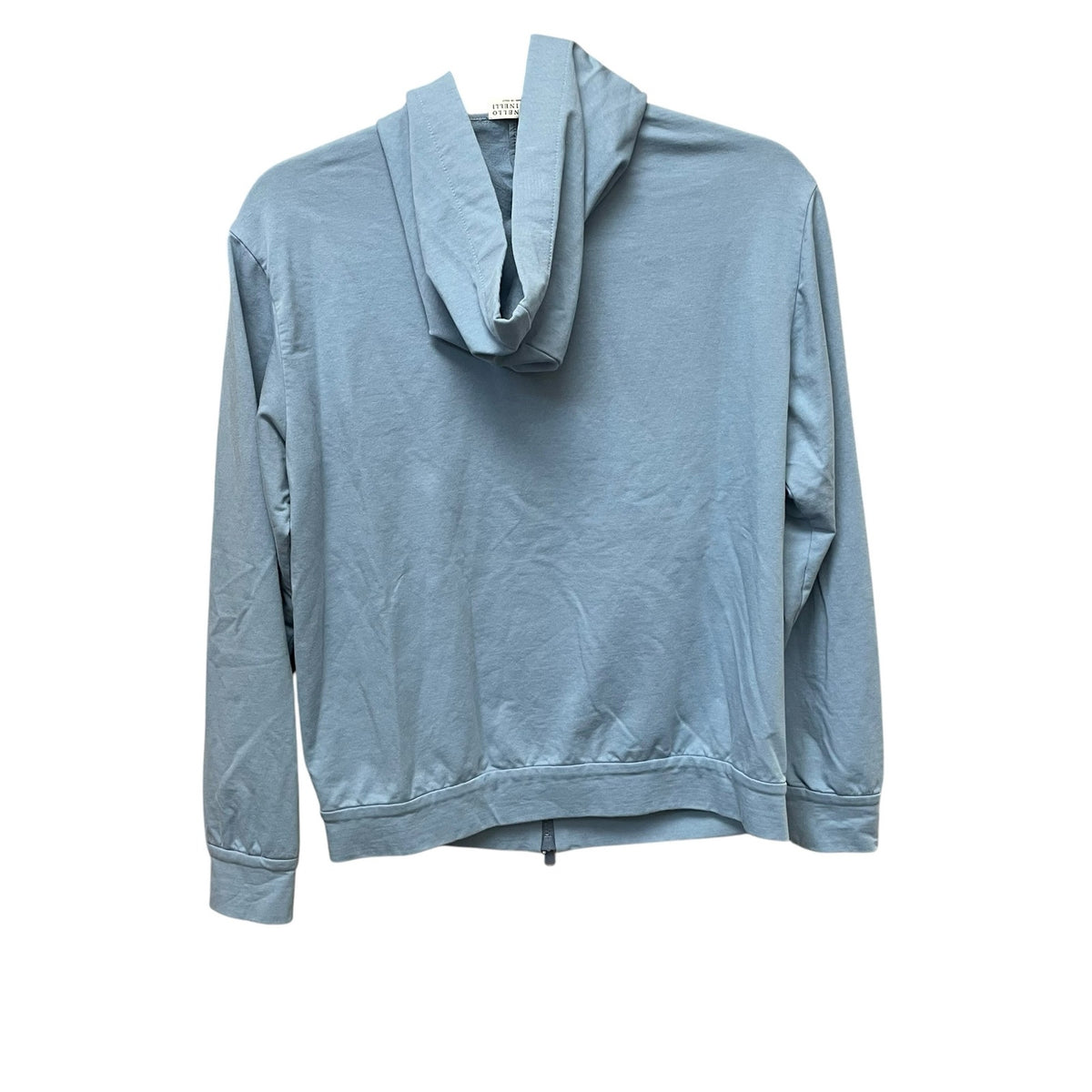 Brunello Cucinelli Monili-Tab Cotton Felpa Zip-Up Hoodie Light Blue Womens XS