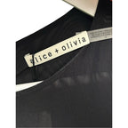NWT Alice + Olivia Black Silver Sequin Embellished Chara Mini Dress Size 2 Glam