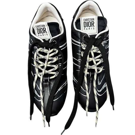 Christian Dior Black Calfskin D Sketch Sneaker Womens 9