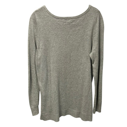 The Limited Gray Cream Dog Graphic Long Sleeve Pullover Sweater Womens Small