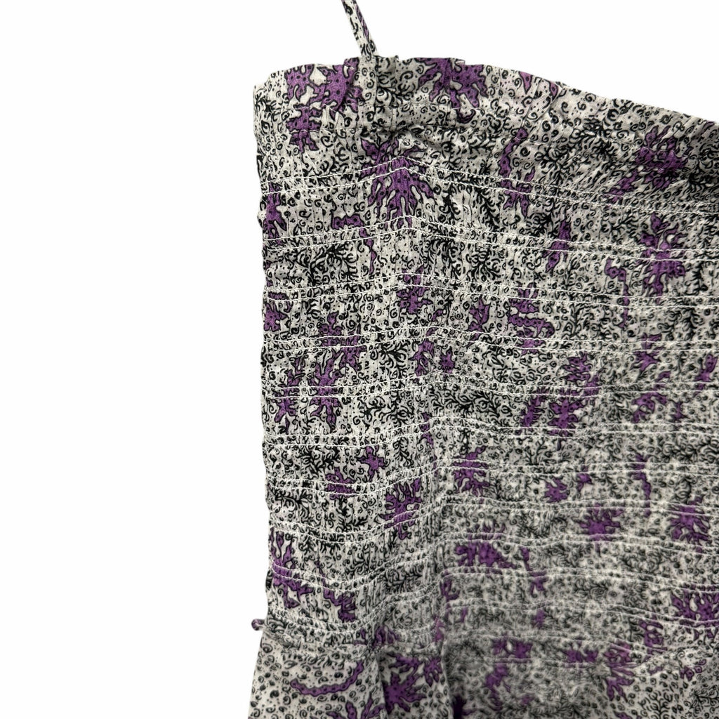 NWT Isabel Marant Etoile Anka Shirred Convertible Mini Dress Ecru Lilac US 4
