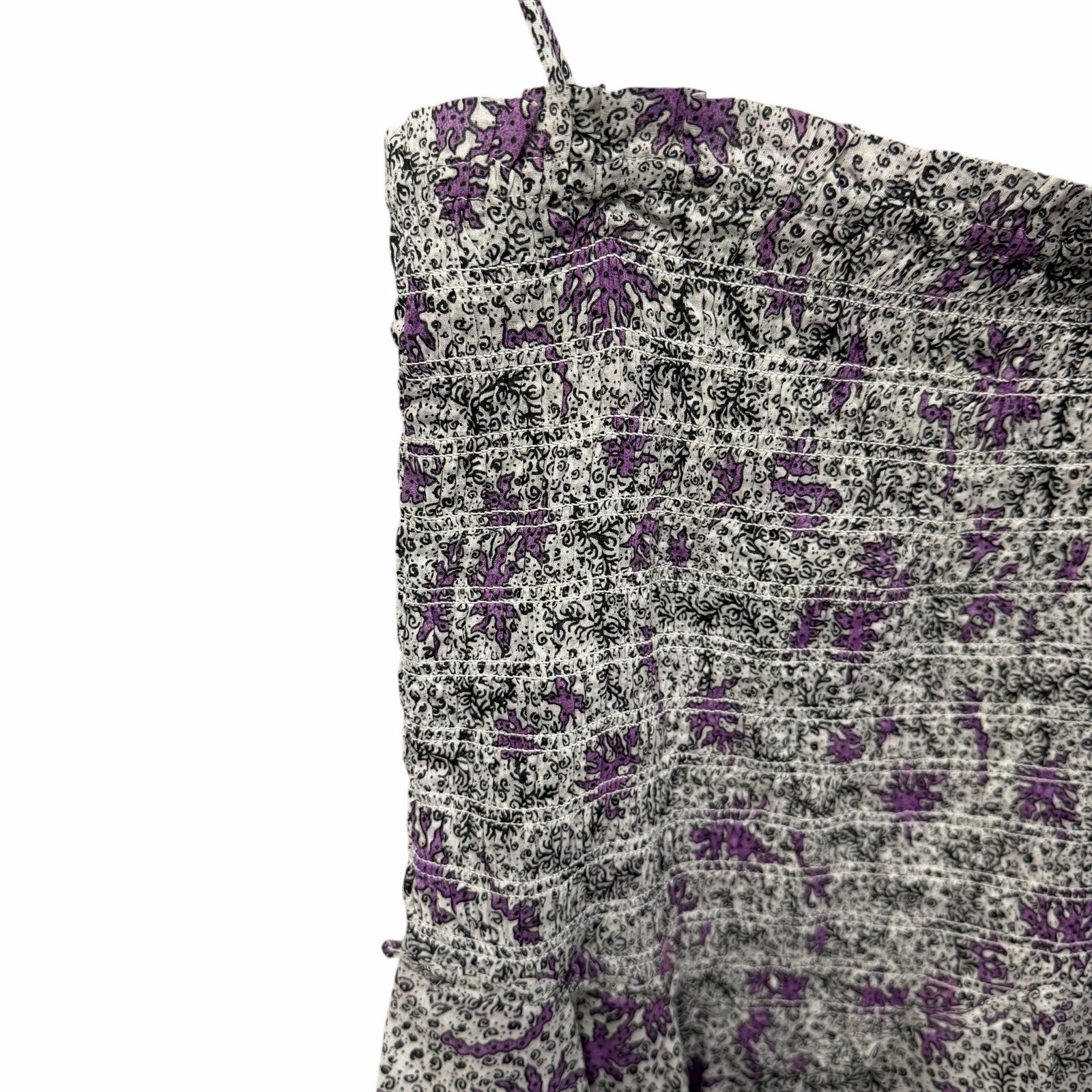 NWT Isabel Marant Etoile Anka Shirred Convertible Mini Dress Ecru Lilac US 4