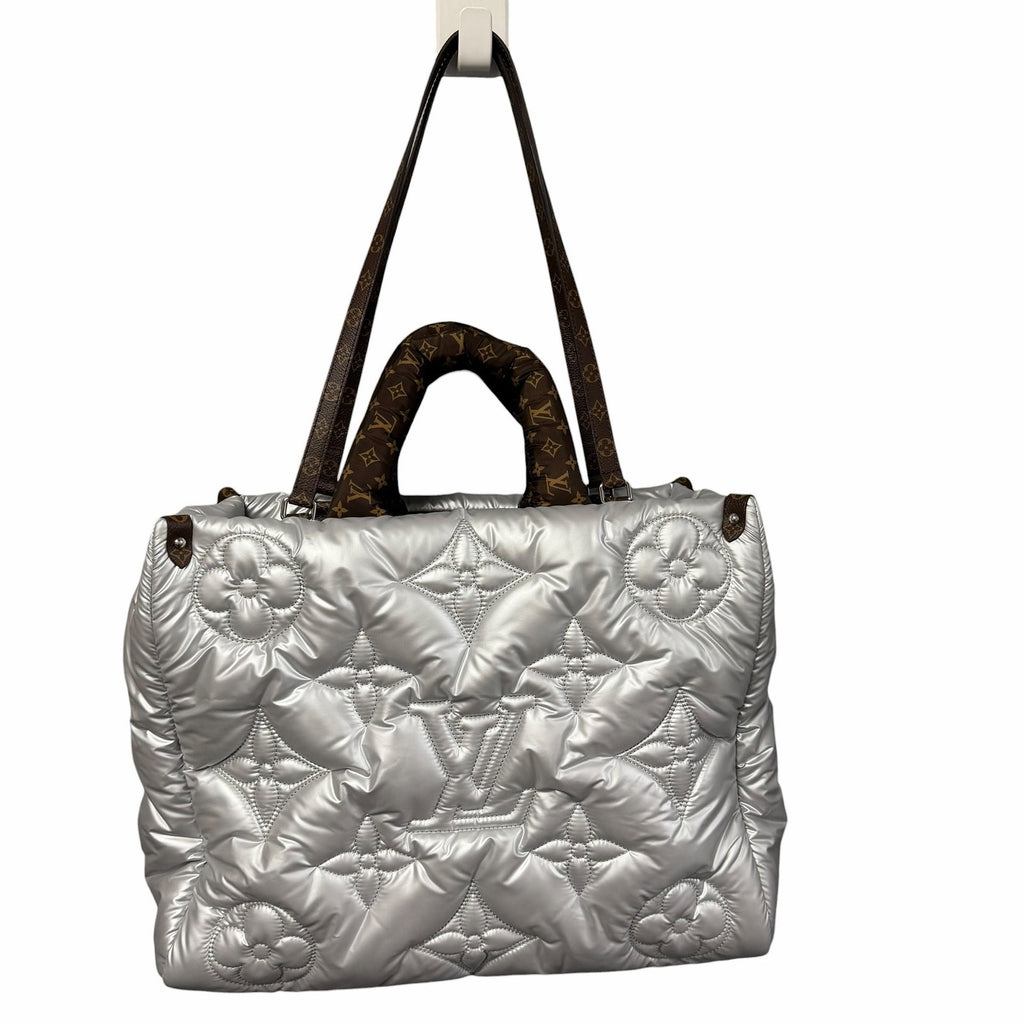 Louis Vuitton Limited Edition Econyl Monogram Pillow Giant Onthego GM Silver Bag