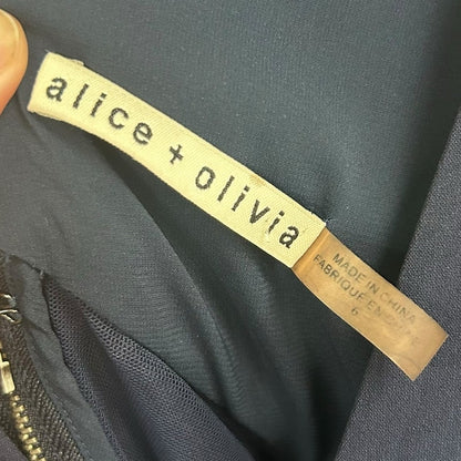 Alice + Olivia Navy Nina Cutout Fit & Flare Sleeveless Mini Dress Womens Size 6