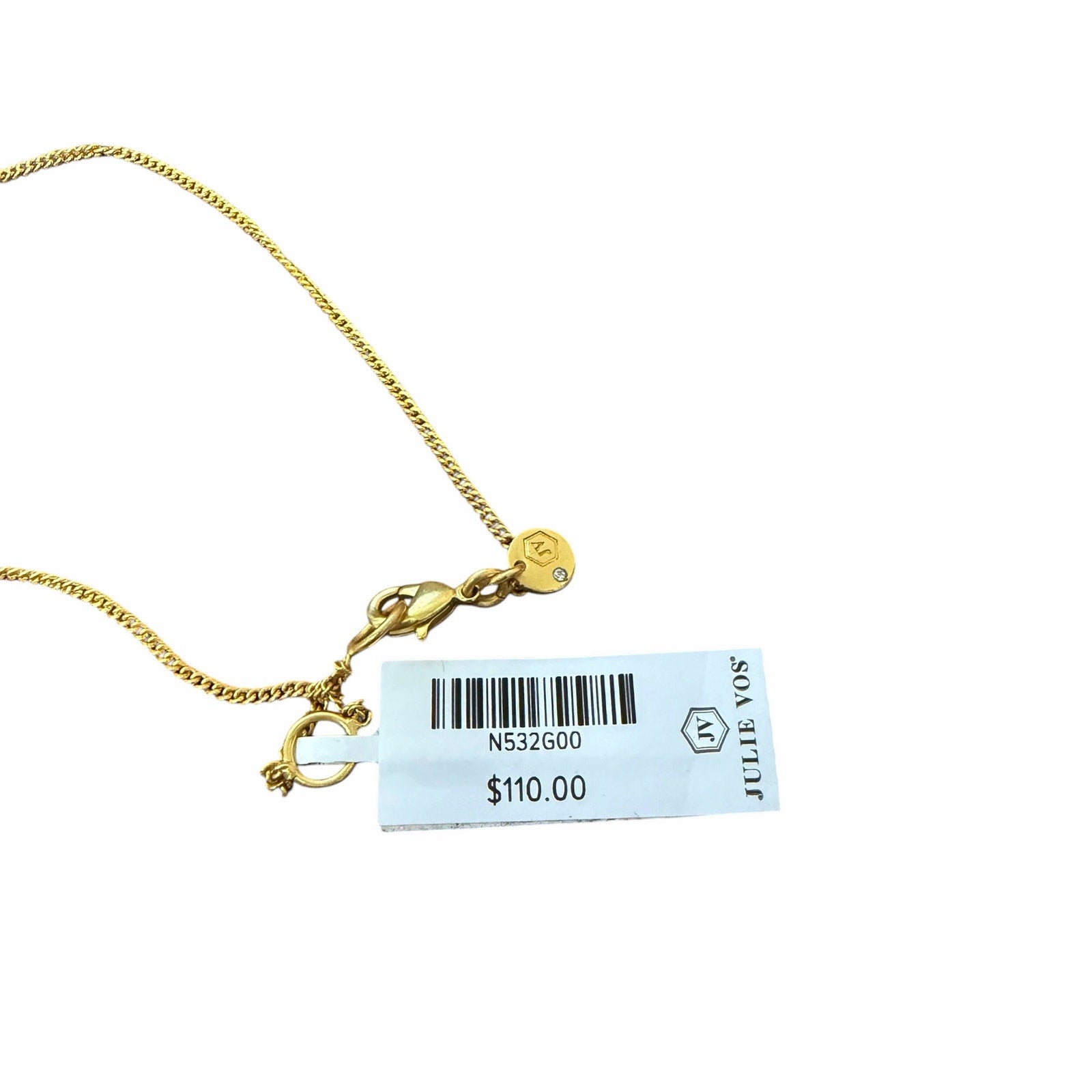 NWT Julie Vos Wave Delicate Necklace 24K Gold Plated Rounded Droplet