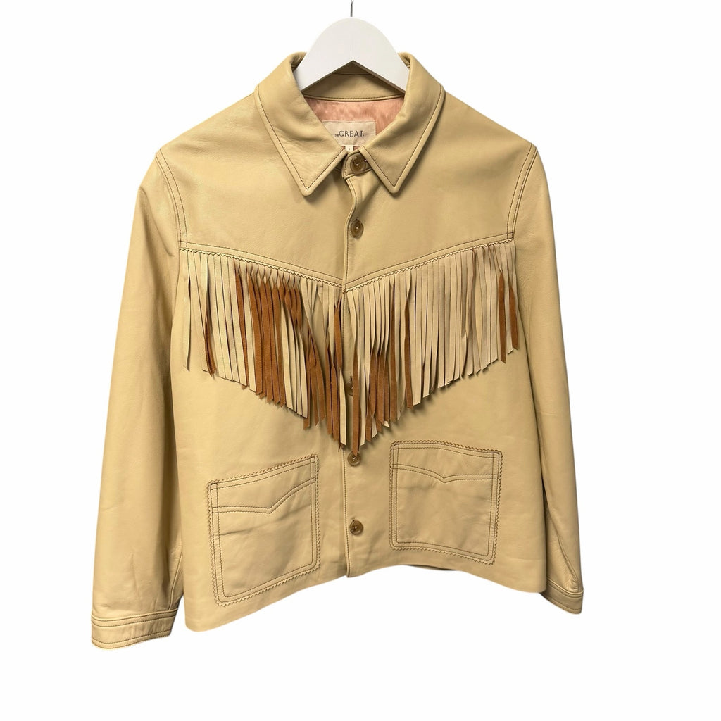 The Great Toasted Almond Leather Fringe Jacket Size 2 / US Medium Western