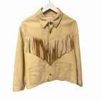 The Great Toasted Almond Leather Fringe Jacket Size 2 / US Medium Western