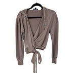 Ralph Lauren Purple Label Cotton Terry Wrap Cropped Hoodie Womens Small