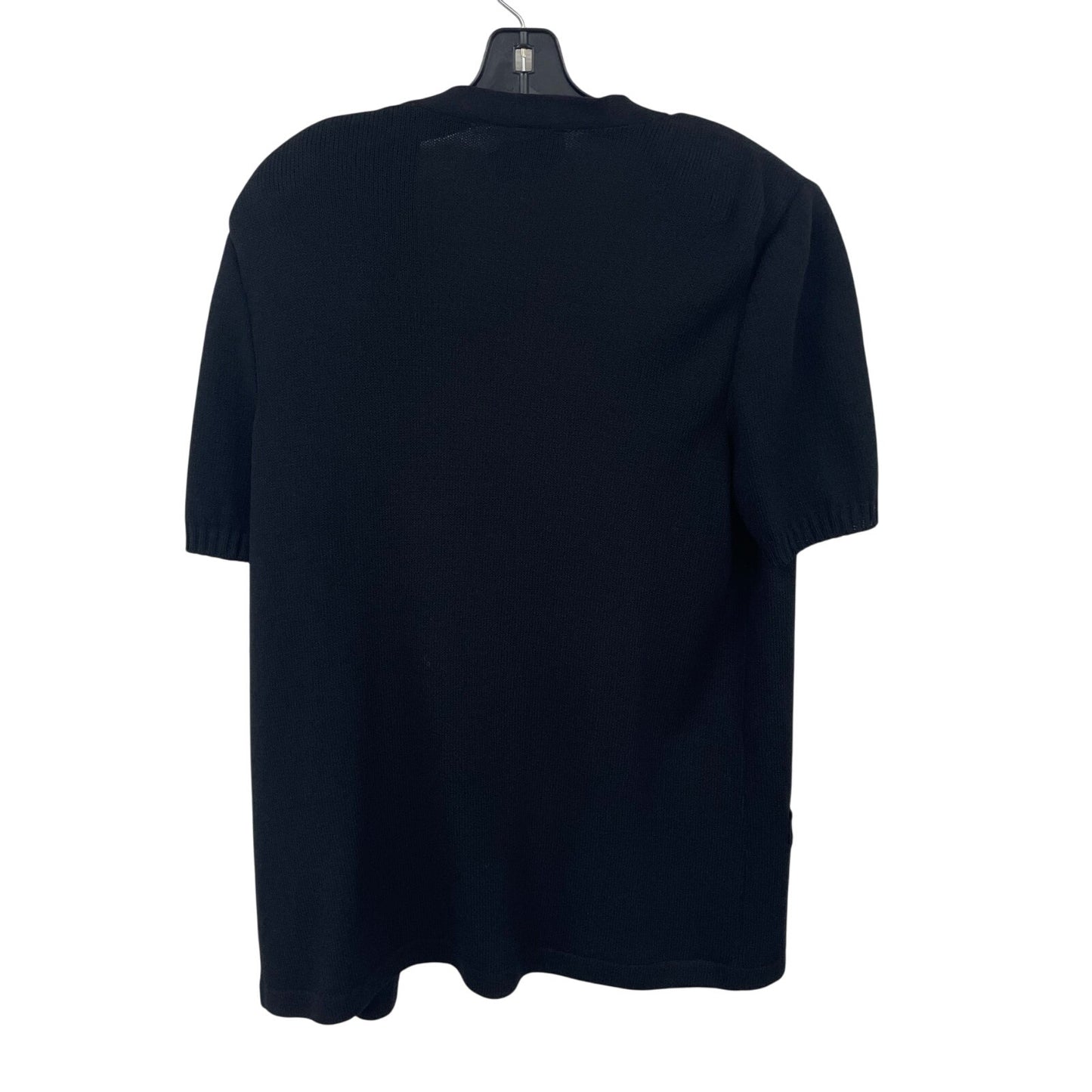 St. John Collection by Marie Gray Short Sleeve Santana Knit Cardigan Black Large