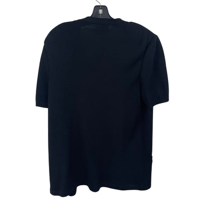 St. John Collection by Marie Gray Short Sleeve Santana Knit Cardigan Black Large