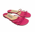 Jimmy Choo Dark Pink Croc Embossed Leather Strappy Sandal Womens Size 38 / US 8