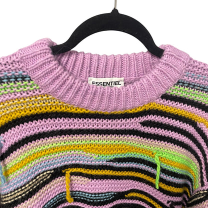 Essentiel Antwerp Cincinatti Striped Inside Out Sweater Lilac Stripe Medium