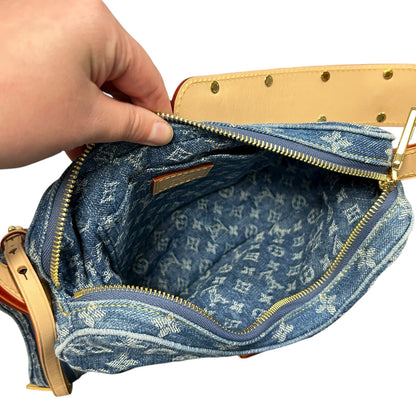 Louis Vuitton 2024 Croissant MM Monogram Denim Blue Shoulder Bag