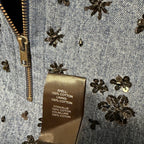NWT Ramy Brook Rita Embellished Denim Mini Dress Blue Black Corduroy Collar XS