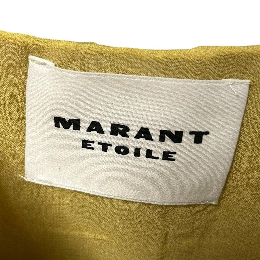 NWT Marant Etoile Light Ochre Yellow Paule Tiered Maxi Dress Womens 36 / US 0