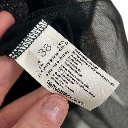 NWT Chiari Boni Black Deidre Illusion Print Bell Sleeve Top Womens 38 / US 2