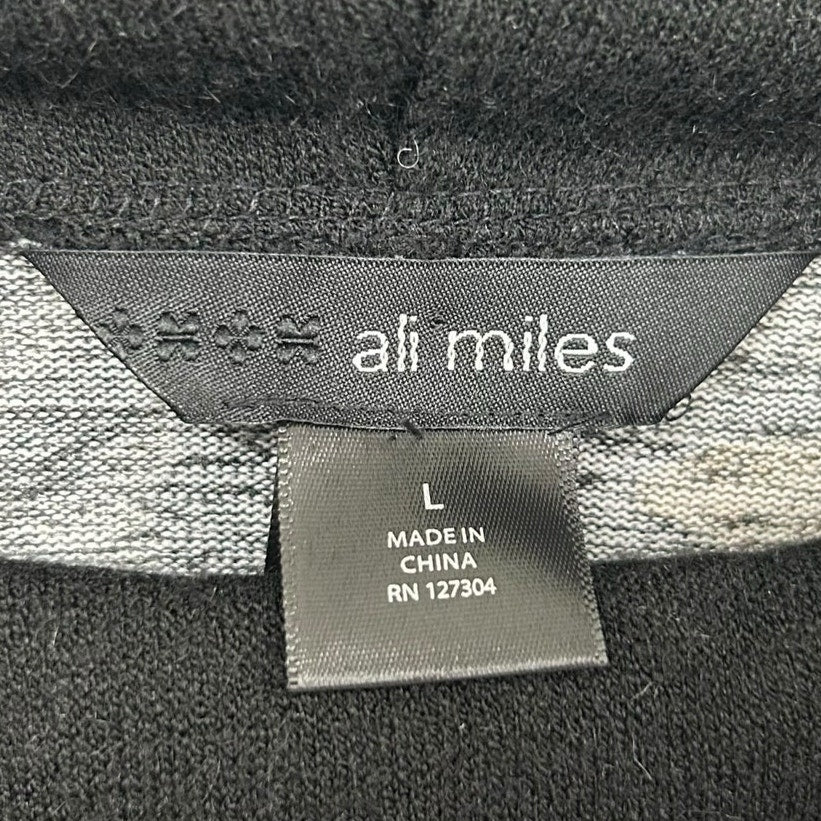 Ali Miles Gray Multicolor Mixed Animal Print Cowl Neck Sweater Womens Large