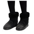 Gucci GG Crystal Motif Black Suede Short Boot Merino Wool Lined Size 39 / US 9