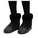 Gucci GG Crystal Motif Black Suede Short Boot Merino Wool Lined Size 39 / US 9