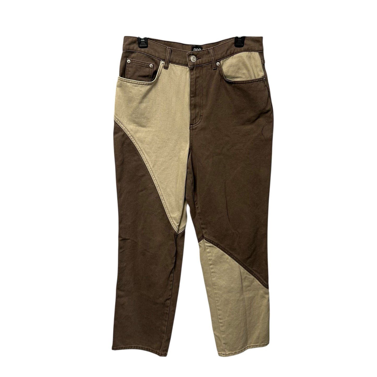 BDG Brown Tan Two Tone High Waisted Cowboy 100% Cotton Jeans Womens 30 / 10