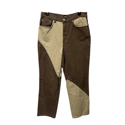 BDG Brown Tan Two Tone High Waisted Cowboy 100% Cotton Jeans Womens 30 / 10