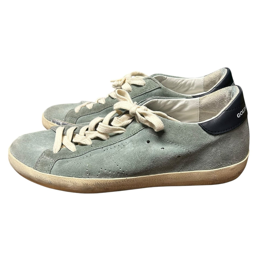 Golden Goose Light Blue Super Star Low Top Lace Up Suede Sneakers Womens US 9