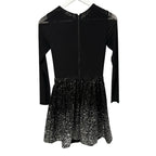 NWT Alice + Olivia Black Silver Sequin Embellished Chara Mini Dress Size 2 Glam