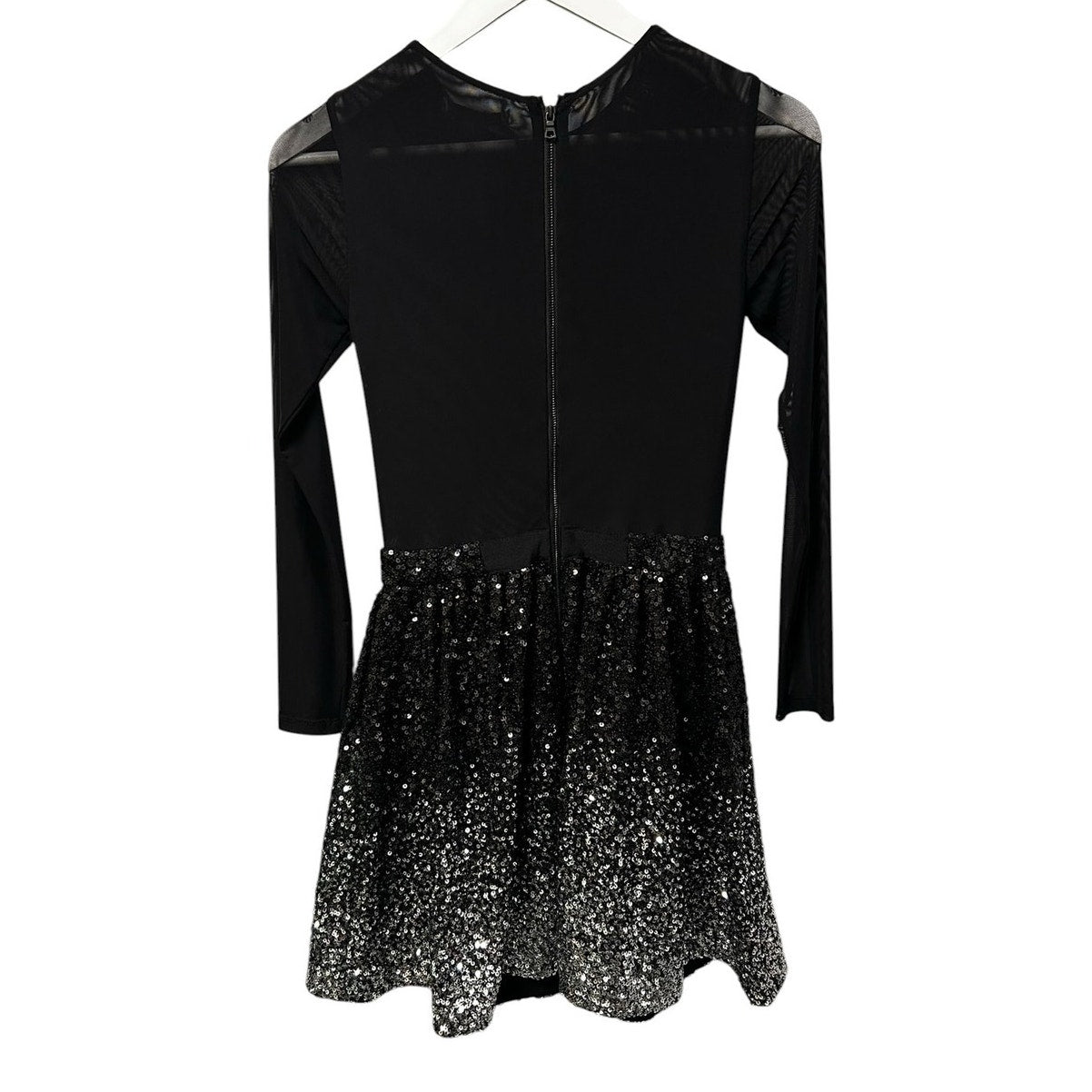 NWT Alice + Olivia Black Silver Sequin Embellished Chara Mini Dress Size 2 Glam