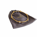 Julie Vos 24K Gold Plated Hammered Mother of Pearl Milano Bangle Bracelet