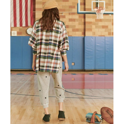 The Great Navy Green School House Plaid Painters Smock Shirt Womens 2 / Medium