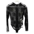 NWT Dolce & Gabbana Black Chantilly Lace Long Sleeve Bodysuit Womens 38 / US 2