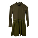Alice + Olivia Green Chara Vegan Leather Turtleneck Mini Dress Womens 4