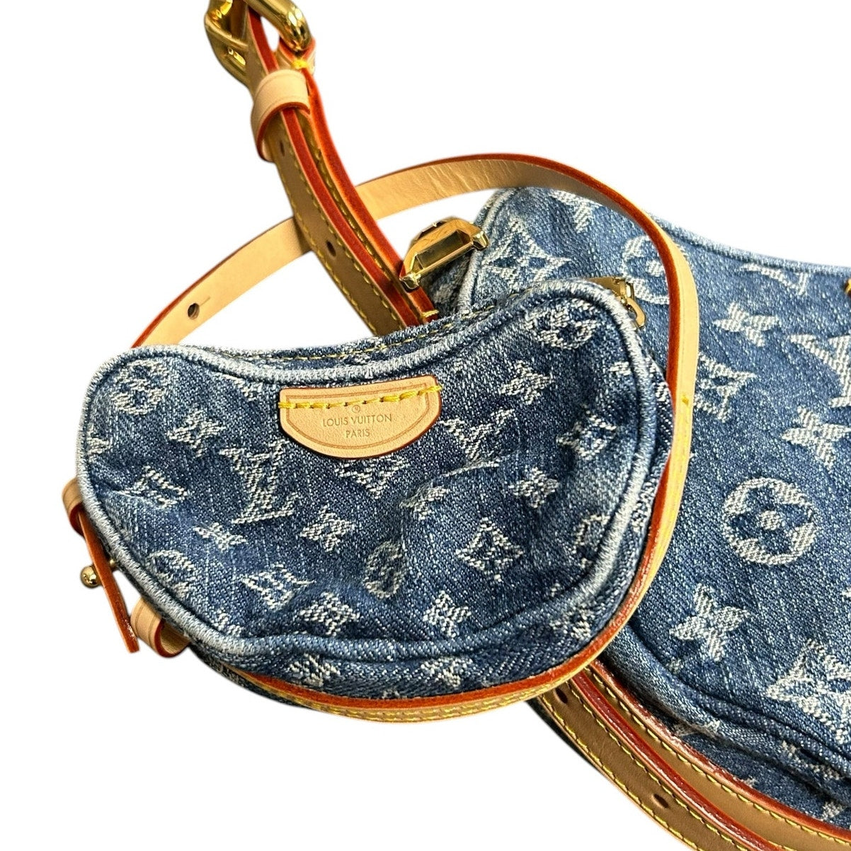 Louis Vuitton 2024 Croissant MM Monogram Denim Blue Shoulder Bag