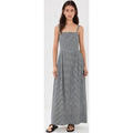 Jenni Kayne Garden Dress Checkered Navy White Sleeveless Maxi Womens Large
