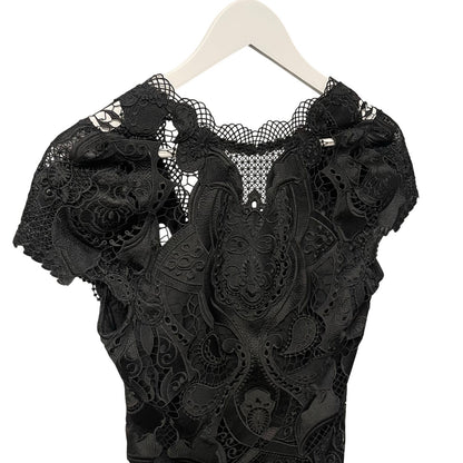 NWT Simkhai Signature Laura Lace Midi Dress Black Womens 2