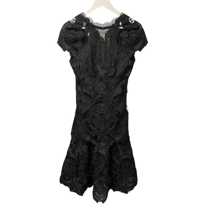 NWT Simkhai Signature Laura Lace Midi Dress Black Womens 2