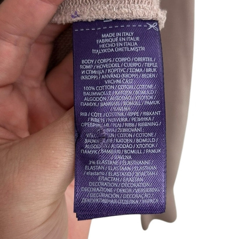 Ralph Lauren Purple Label Cotton Terry Wrap Cropped Hoodie Womens Small