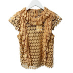 NWT Ulla Johnson Blush Pink Daevy Lace Short Sleeve Top Womens 0