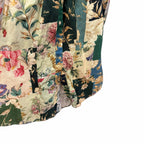 Alemais Loretta Patchwork Dress Green Multi Floral Pure Linen Size AU 12 / US 8