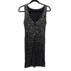 Alice + Olivia Women Open Back Sequin Dress 2 Black Cocktail Event Occasion Glam