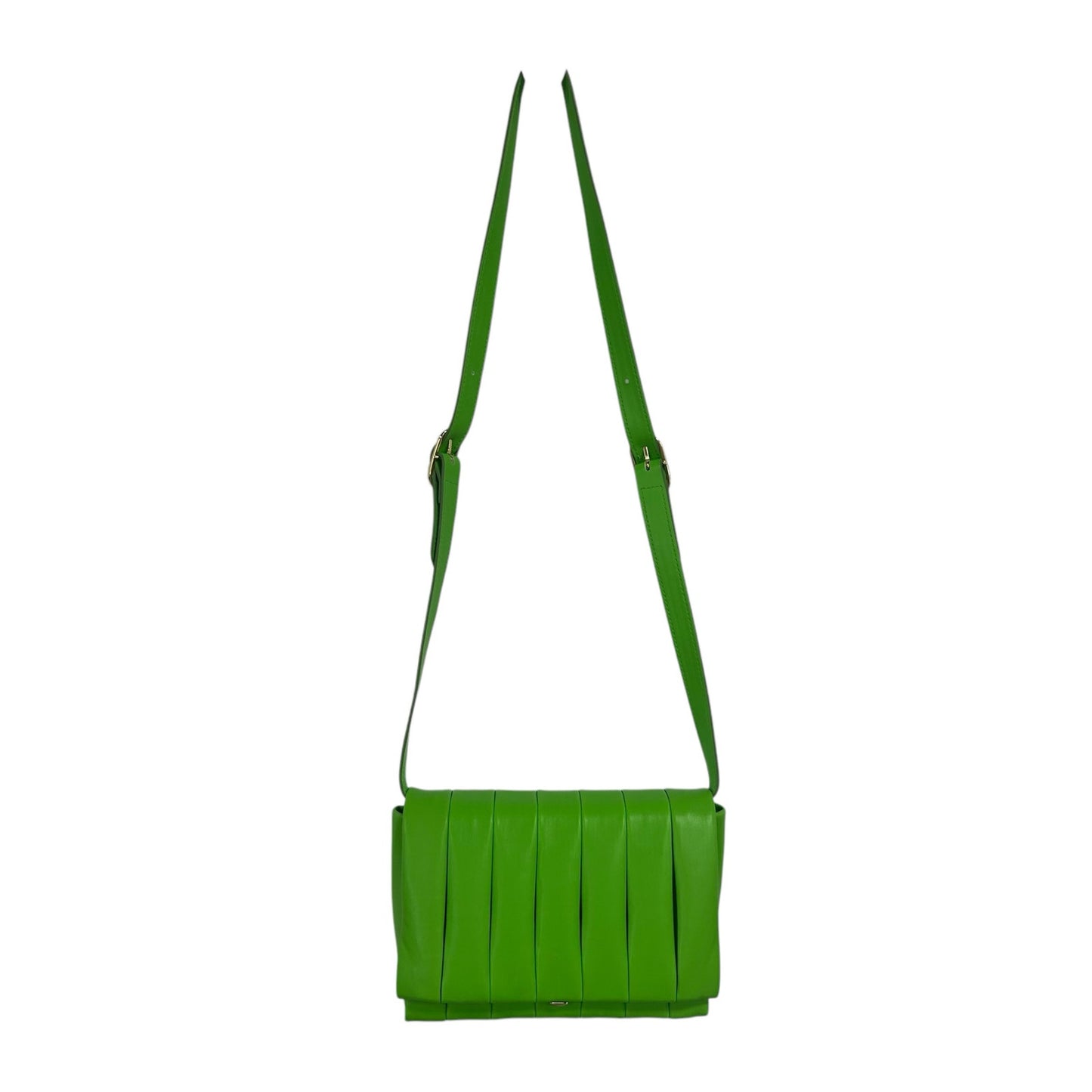 NWT THEMOIRe Feronia Vegan Napa Pleated Shoulder Bag in Mantis Green