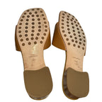 Tory Burch Bombe Miller Slide Sandal Caramel Corn / Hornet Tan Leather Size 7.5