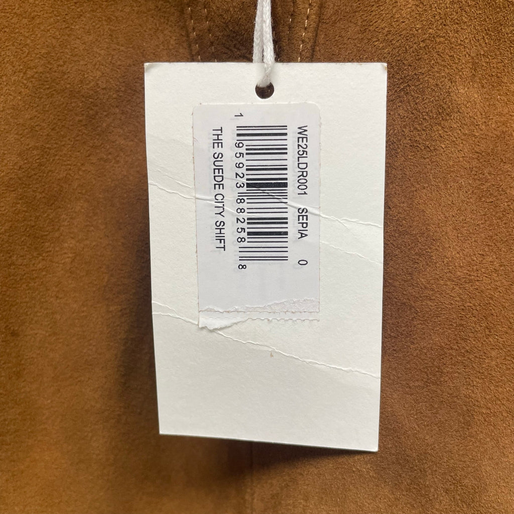 NWT Frame Suede City Shift Dress Sepia Brown Sleeveless Mini Womens Size 0