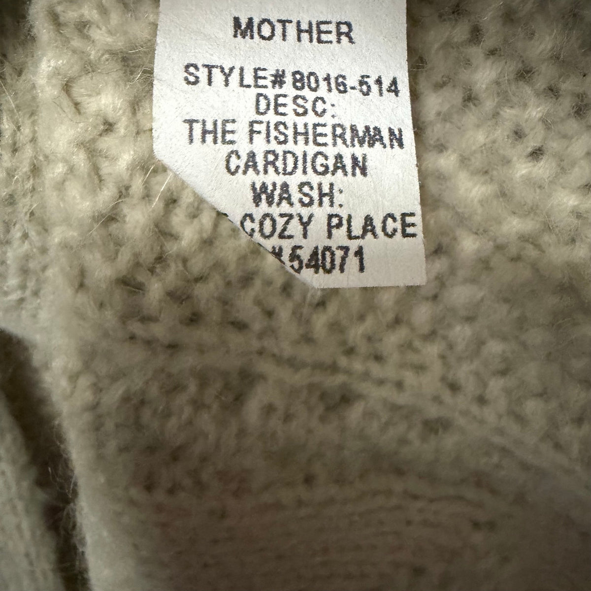 Mother The Fisherman Cardigan in The Cozy Place Small Novelty Whimsical Cozy