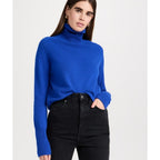 NWT Victoria Beckham Lambswool Sapphire Blue Turtleneck Sweater Womens US 0/2
