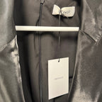 NWT Monot Tuxedo Playsuit Romper Lamé Trim Black Crepe Womens IT 36 / US 0