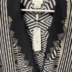 NWT Camilla Pure Silk Double Breasted Soft Jacket Black White Zebra Print Small