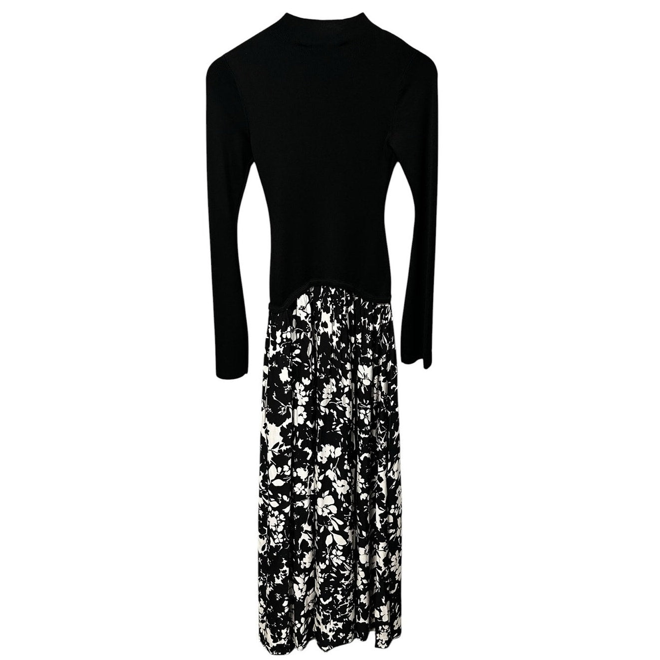 NWT Solid & Striped Black White Floral Soglio Long Sleeve Maxi Dress Womens XS