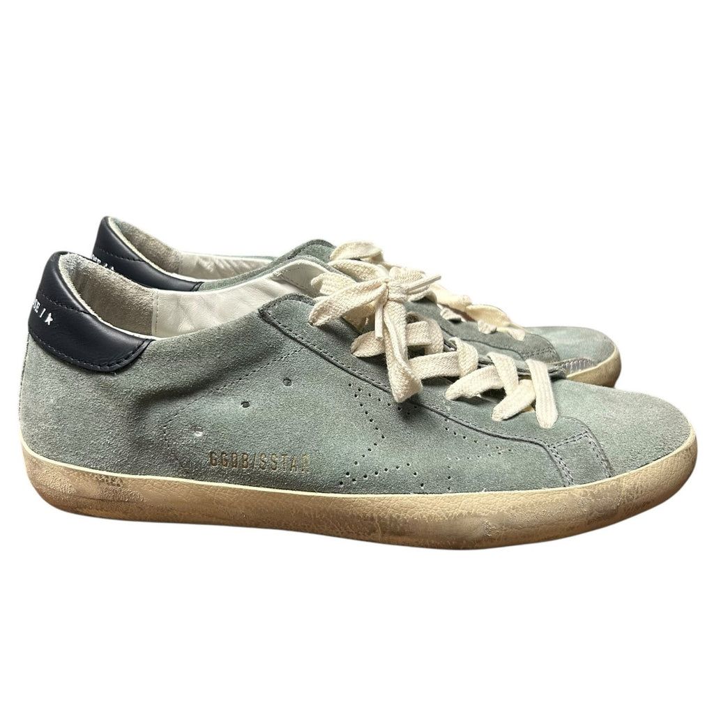 Golden Goose Light Blue Super Star Low Top Lace Up Suede Sneakers Womens US 9